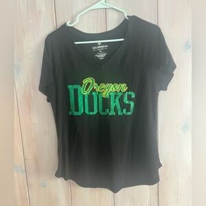 Oregon Ducks Women's Black V-Neck Tee